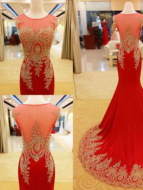 Limited Time Mermaid Prom Dresses Scoop Sweep Train Long Red Prom Dress Sexy Evening Dress JKL728 Limited Time Mermaid Prom Dresses Scoop Sweep Train Long Red Prom Dress Sexy Evening Dress JKL728