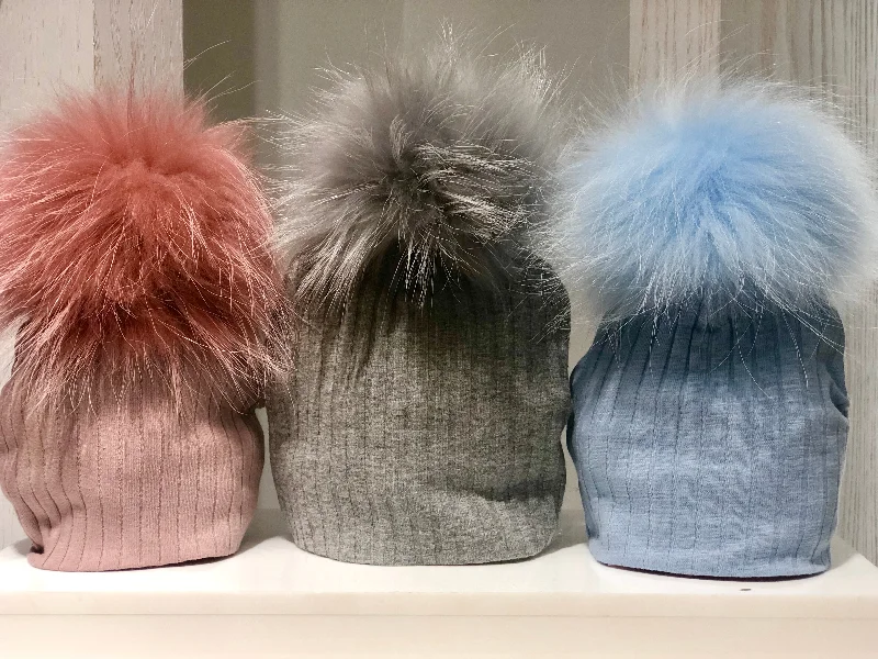 A-line dressManiere Ribbed Baby Beanie with Pom