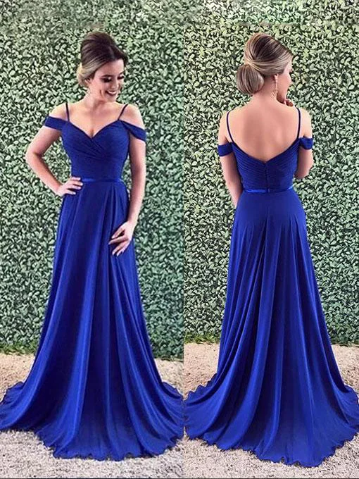 Lowest Price Open Back Prom Dresses with Straps A-line Royal Blue Chic Long Prom Dress JKL1374 Lowest Price Open Back Prom Dresses with Straps A-line Royal Blue Chic Long Prom Dress JKL1374