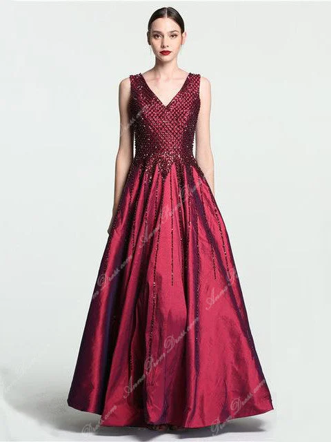 Exclusive Preview Sexy Prom Dresses V-neck Floor-length Burgundy Beading Prom Dress Sexy Evening Dress JKL699 Exclusive Preview Sexy Prom Dresses V-neck Floor-length Burgundy Beading Prom Dress Sexy Evening Dress JKL699