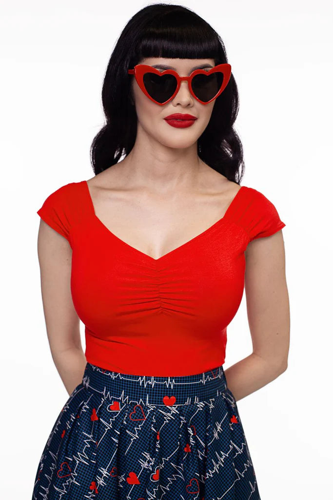 summer floral dressIsabel Top in Red