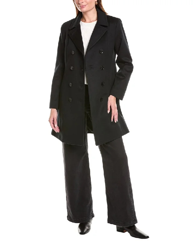 lightweight outerwearSofiacashmere Modern Wool & Cashmere-Blend Trench Coat