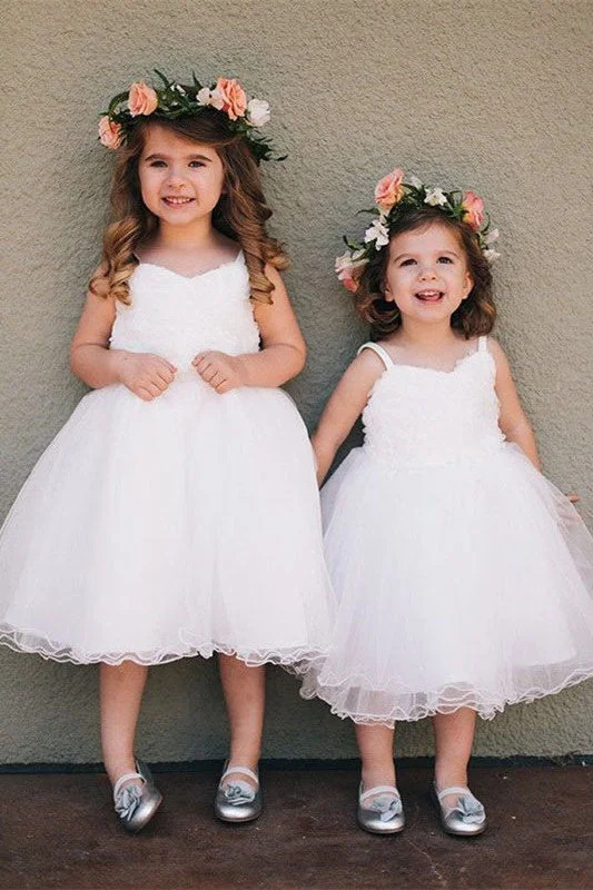 relaxed fit dressPrincess Ball Gown White Tulle Flower Girl Dress