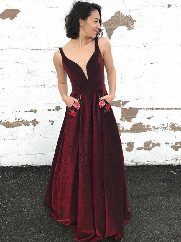 Don't Miss Burgundy Prom Dresses with Straps A Line Velvet Prom Dress Long Evening Dress JKL1385 Don't Miss Burgundy Prom Dresses with Straps A Line Velvet Prom Dress Long Evening Dress JKL1385