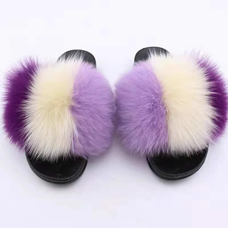 modern dressFurry Purple Ombré Slides