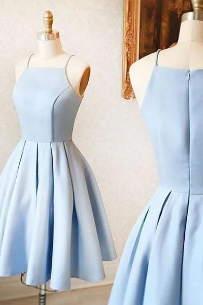 Early Bird Discount Light Blue Spaghetti Straps Elegant Short Prom Dresses Homecoming Dress AN278 Early Bird Discount Light Blue Spaghetti Straps Elegant Short Prom Dresses Homecoming Dress AN278