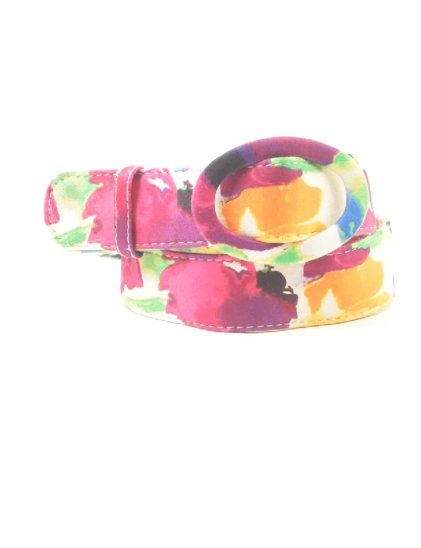 Super Bargain Floral Print Fashion Belt - M