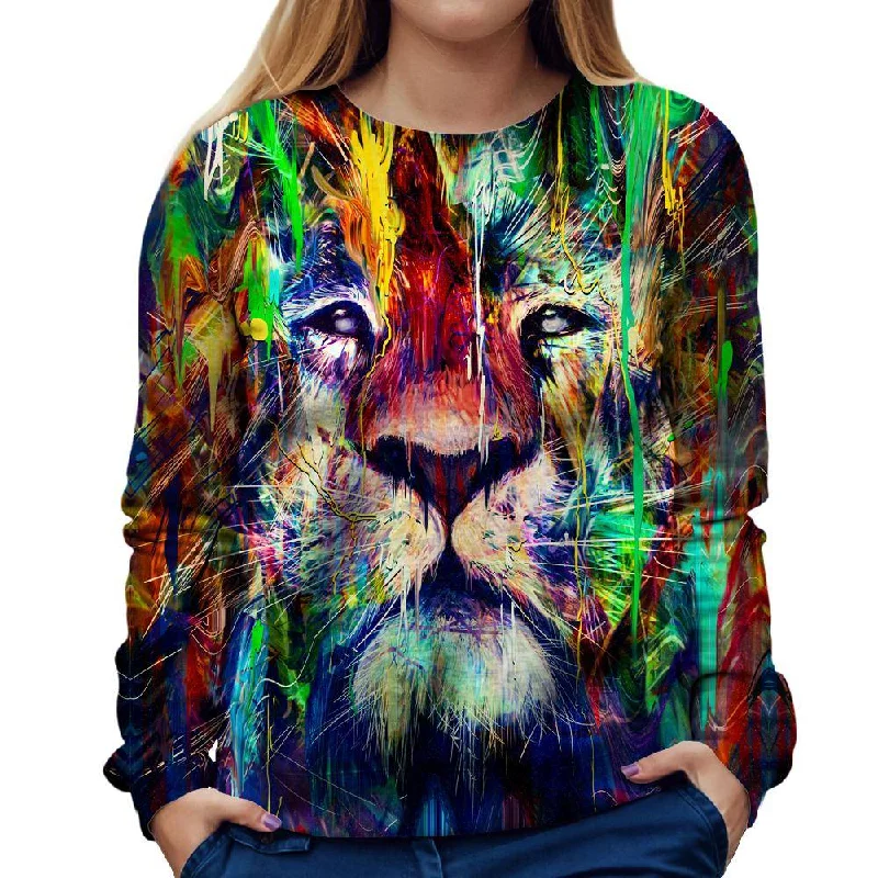 Bargain Prices retro sports hoodieLion Lines Womens Sweatshirt