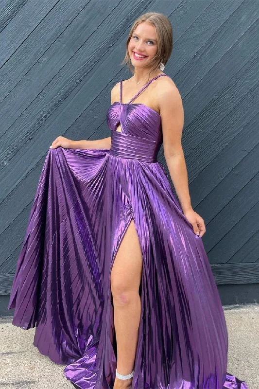 Extra Savings mini dressPurple Spaghetti Straps Metallic Keyhole Long Prom Dress with Slit Extra Savings mini dressPurple Spaghetti Straps Metallic Keyhole Long Prom Dress with Slit