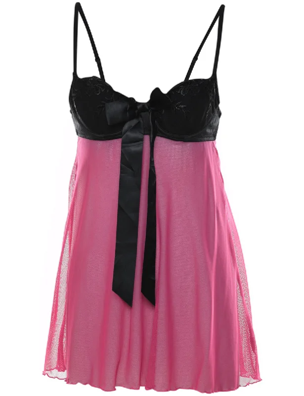 Price Drop Black & Pink Lace Y2K Babydoll - S