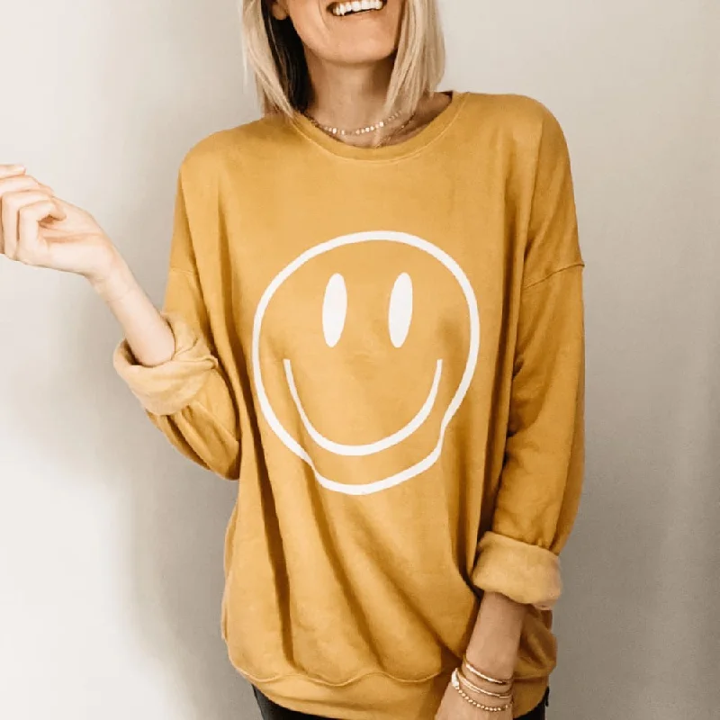 Extra Discounts minimalistic workout hoodieWhite Smiley Sweatshirt