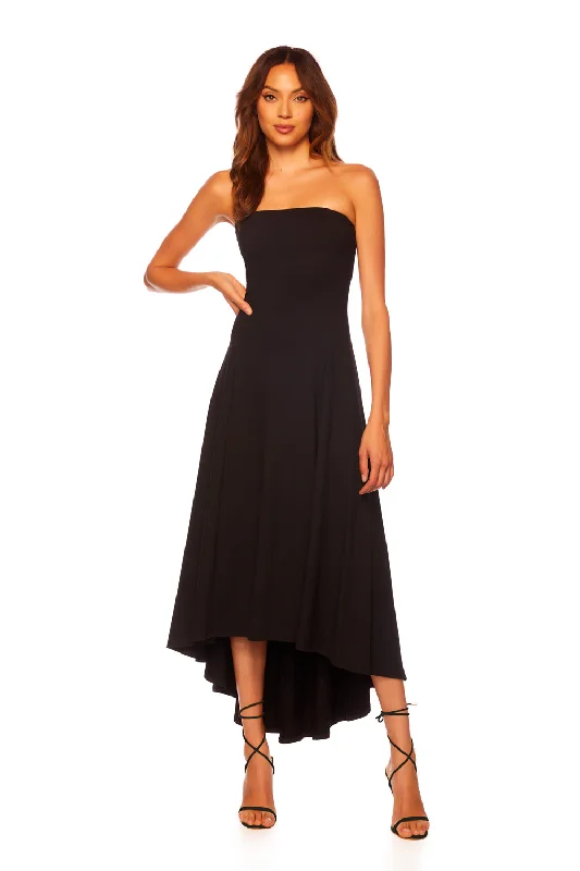 spaghetti strap dressstrapless seamed high low dress