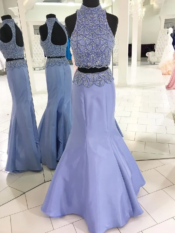 Flash Deals Two Piece Prom Dresses Mermaid High Neck Floor-length Rhinestone Long Sparkly Prom Dress JKS286 Flash Deals Two Piece Prom Dresses Mermaid High Neck Floor-length Rhinestone Long Sparkly Prom Dress JKS286