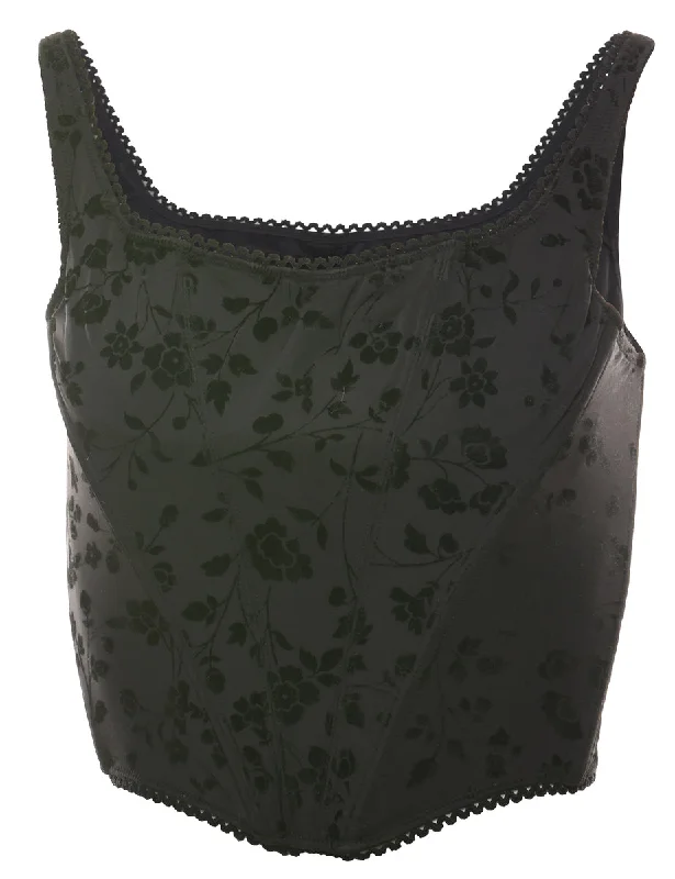 Price Blitz Black Devore Design Corset Top - XS